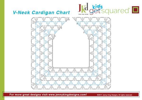 JKD Kids Squared Schematics-V-Neck Cardigan